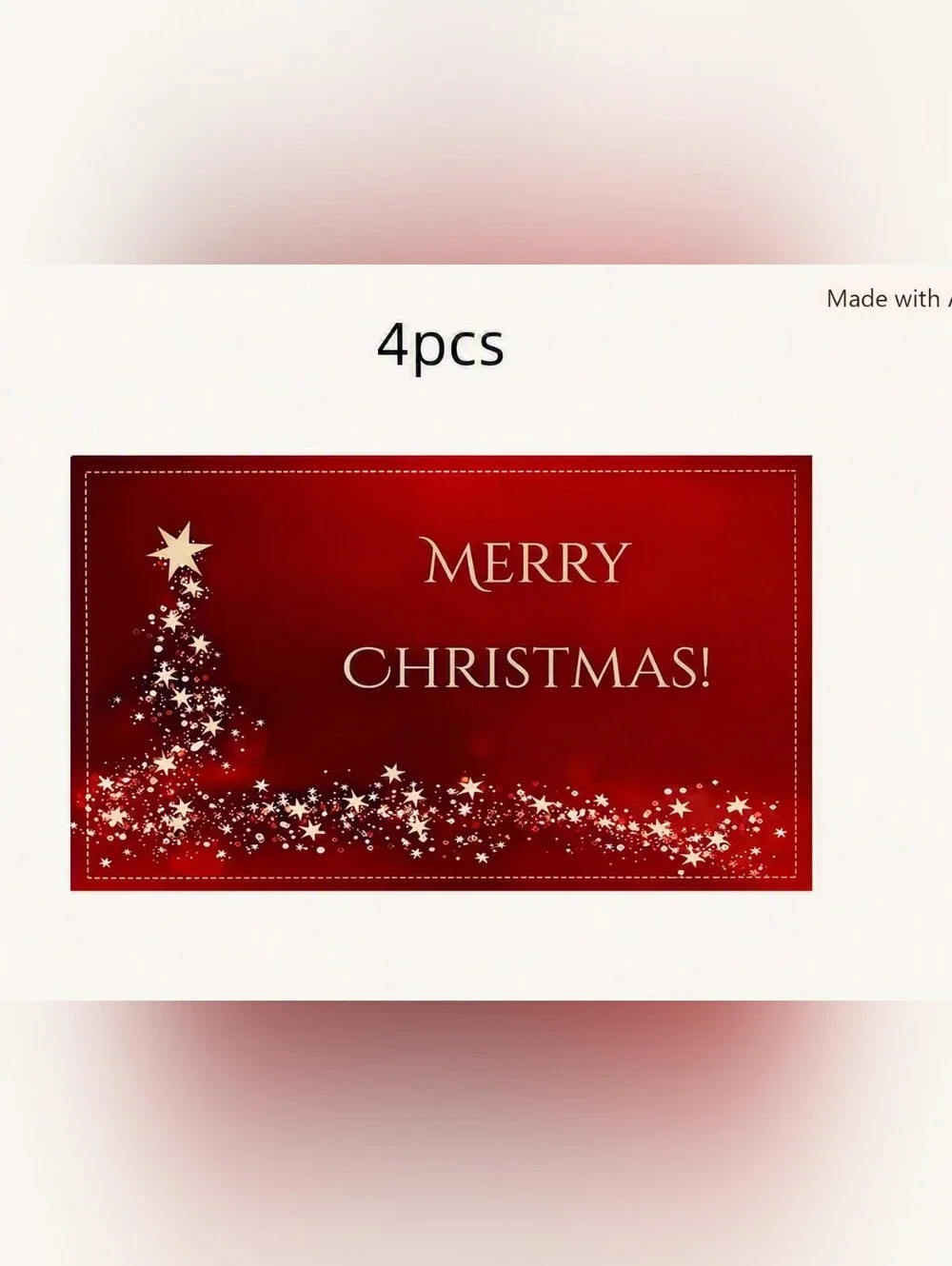 Merry Christmas Red Dinner Mats - 4pcs